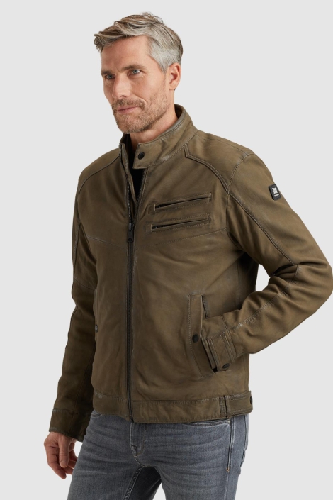Vanguard short jacket sheep veg leather
